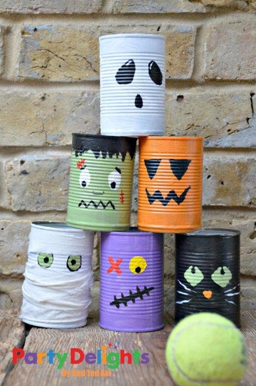  Halloween Tin Can Bowling