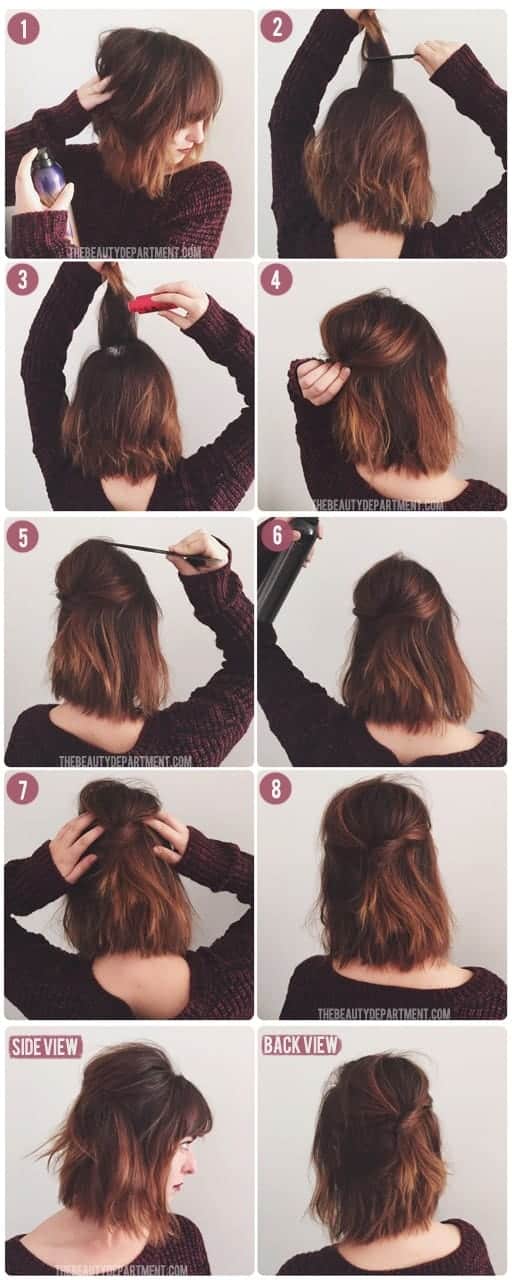 half pinned hair style 