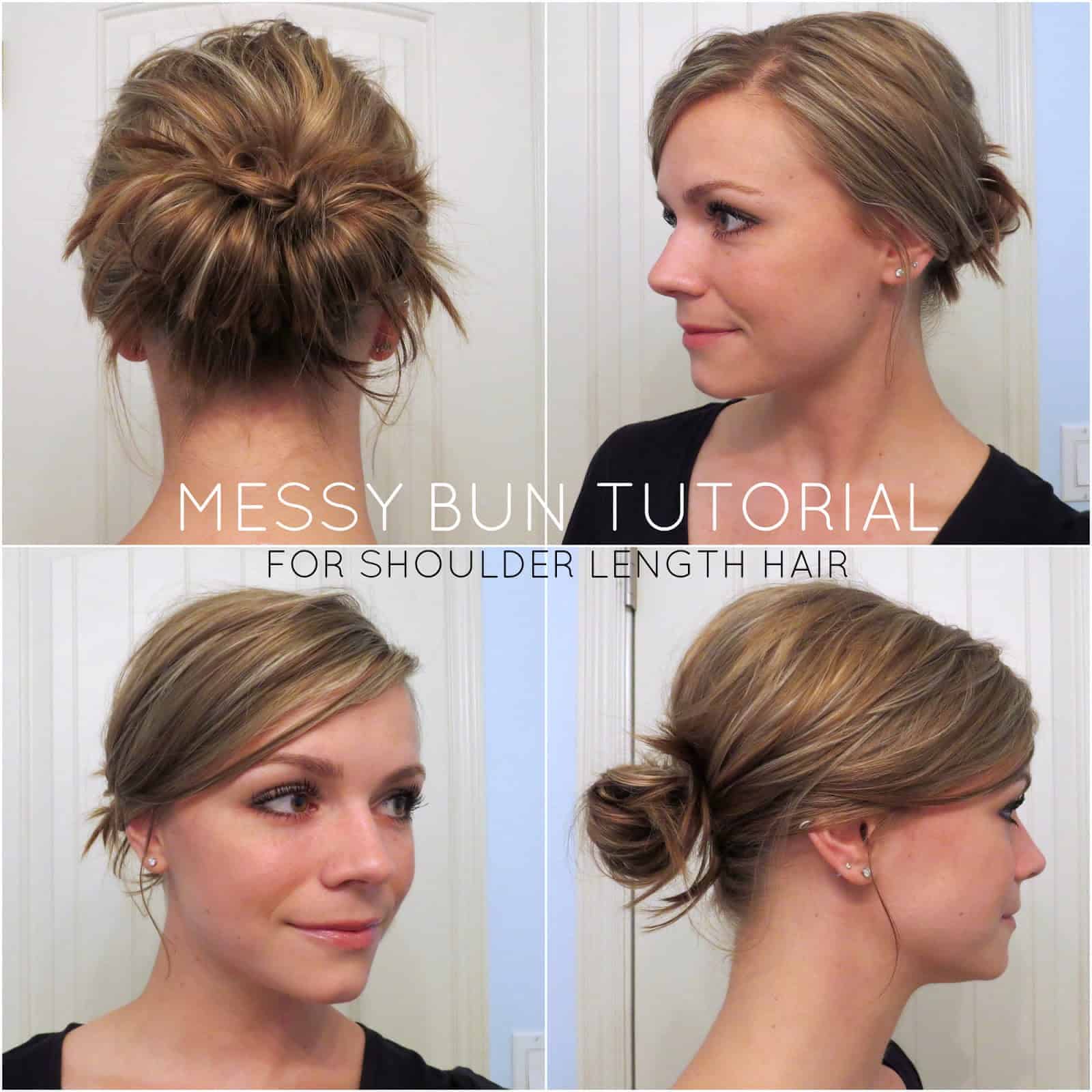 messy buns for medium length hair