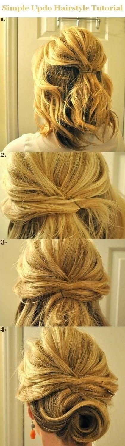 half pinned updo