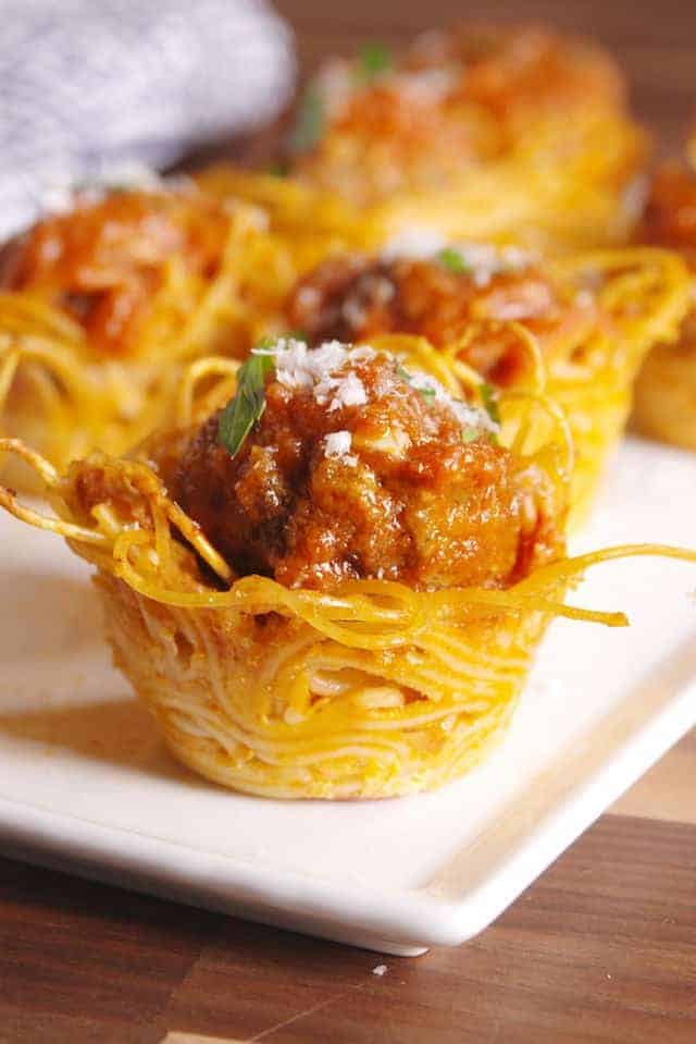 muffin tin spaghetti