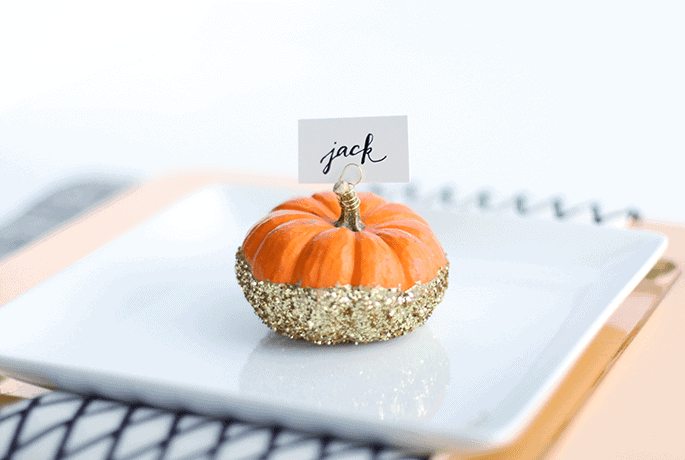 pumpkin place card holder