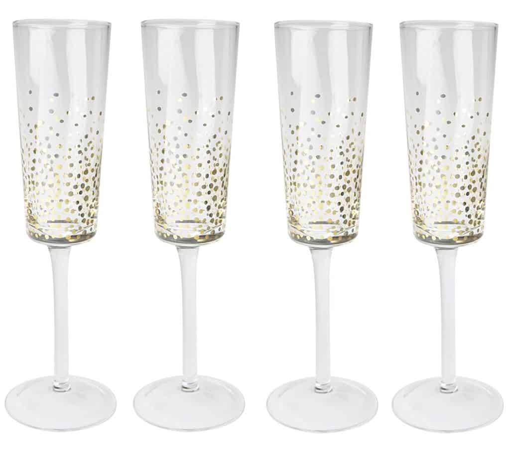 Golden dot Champagne flutes