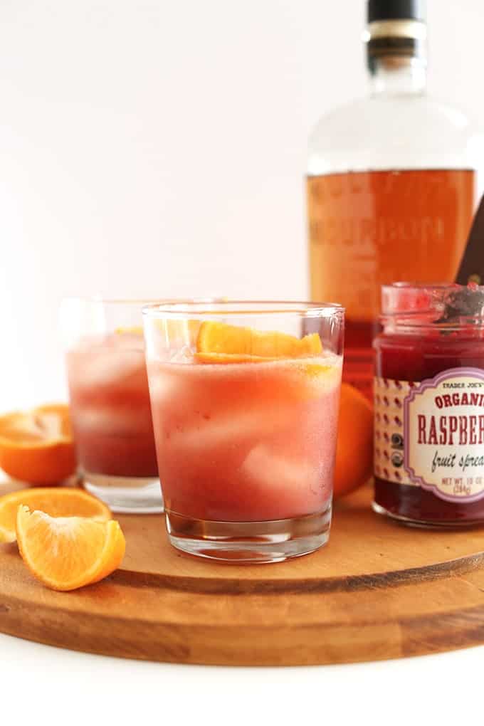 raspberry bourbon smash