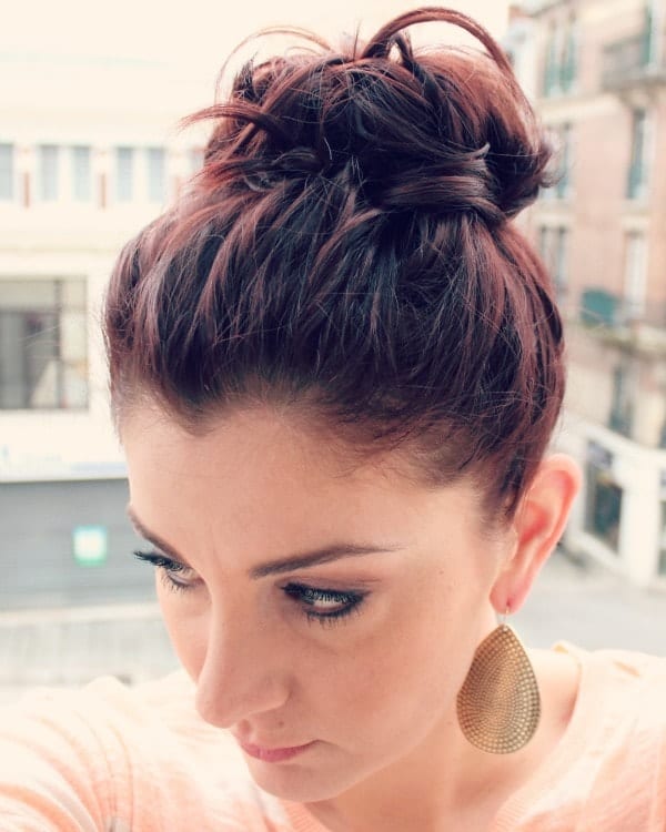 medium length hair up-do