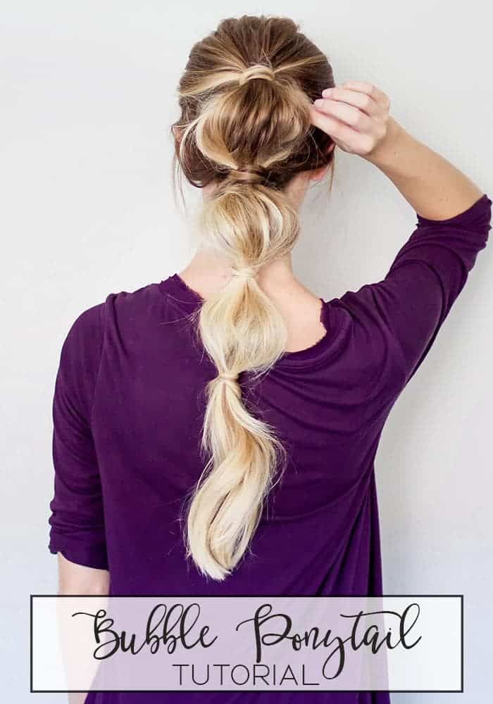 Easy Bubble Ponytail Hairstyle