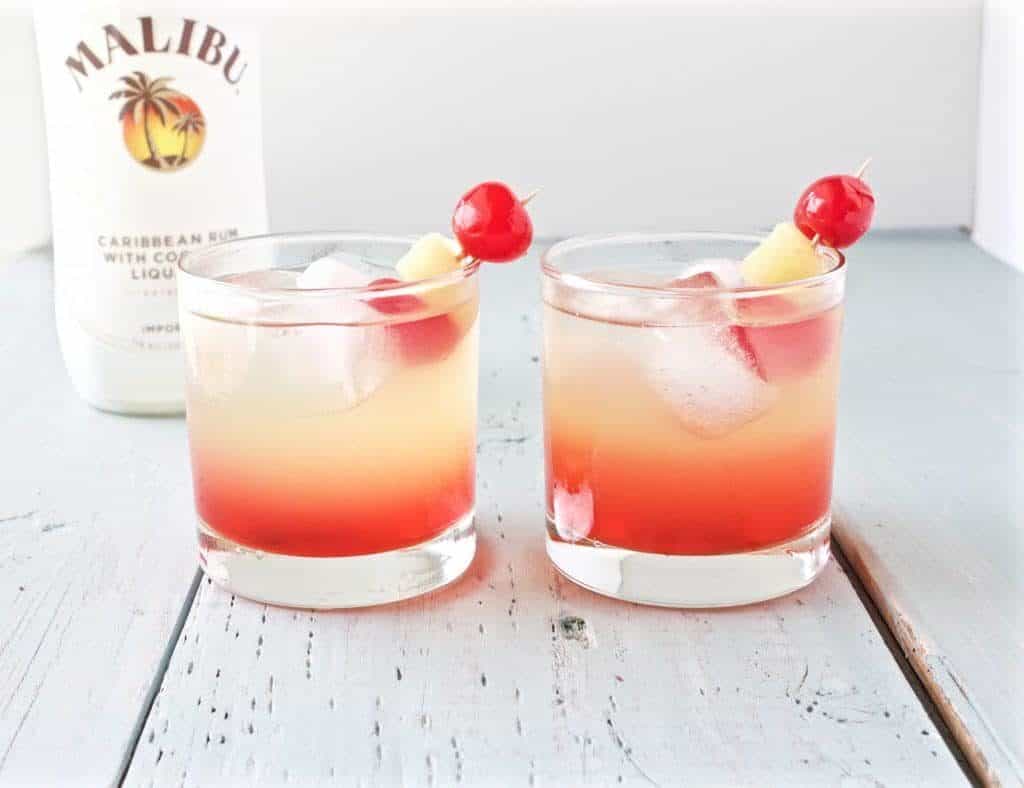 Malibu sunset cocktail