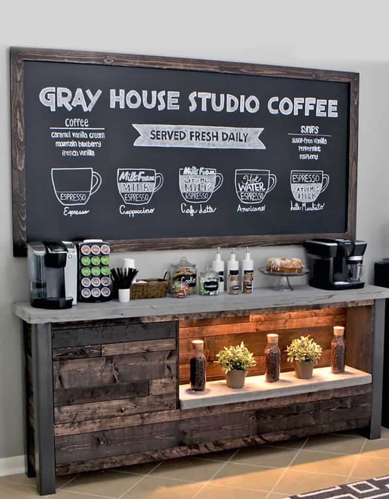 Modern Farmhouse Inspired Coffee Bar Station - The Crafted Sparrow